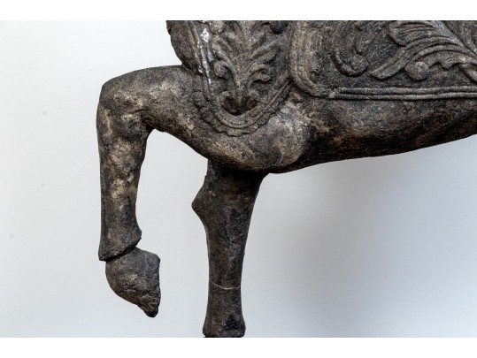 Large And Decorative Sculpture Of A Well Groomed Horse On Base