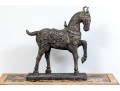 Large And Decorative Sculpture Of A Well Groomed Horse On Base