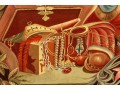 Maitland-Smith 6' H, Hand-painted Architecture With Still Life Scene, Canvas Wrapped Panel