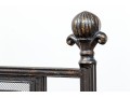 Ornate Black Finished Fire Screen With Doors And Tools