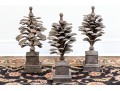 Set Of Three Metallic Palm Form Architectural Elements