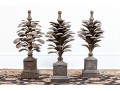 Set Of Three Metallic Palm Form Architectural Elements