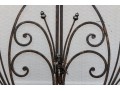 Ornate Black Finished Fire Screen With Doors And Tools