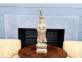 Decorative Gilt Finished Ceramic Guanyin Form Table Lamp