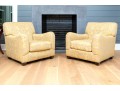 Fantastic Pair Of Crate & Barrel Upholstered Club Chairs