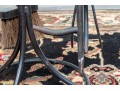 Ornate Black Finished Fire Screen With Doors And Tools