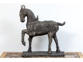 Large And Decorative Sculpture Of A Well Groomed Horse On Base