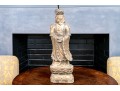Decorative Gilt Finished Ceramic Guanyin Form Table Lamp