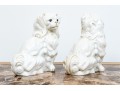 Pair Of Naturalistic Staffordshire Style Ceramic Spaniels