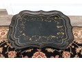 Georgian Style Faux Bamboo Ebonized And Laquered Tray Top Table