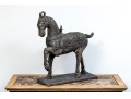 Large And Decorative Sculpture Of A Well Groomed Horse On Base