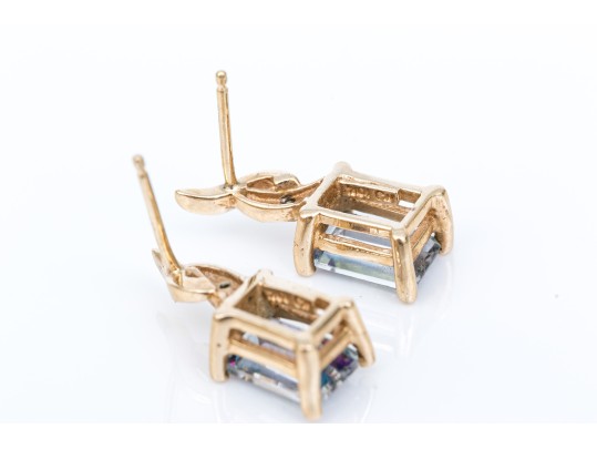 10k Yellow Gold Pretty Mystic Topaz Slight Drop Earrings (UPDATED)