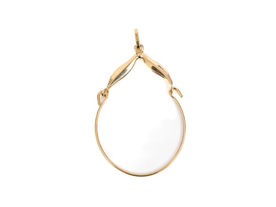 14k Yellow Gold  Retro Charm Holder Pendant