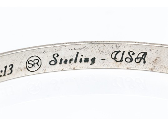 Sterling Silver Lot Of Six Assorted Slip On Bangle Bracelets, Assorted Styles