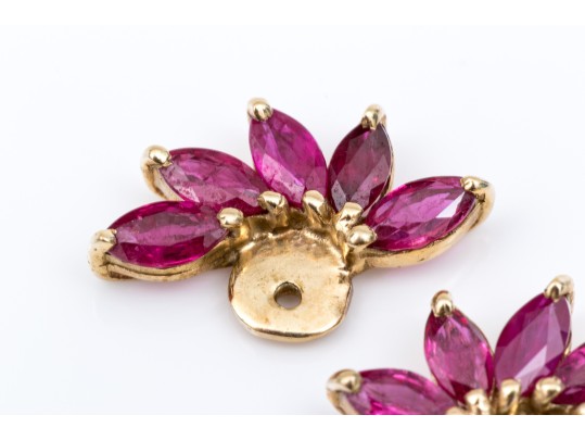 14k Yellow Gold Striking Cluster Earrings Jackets