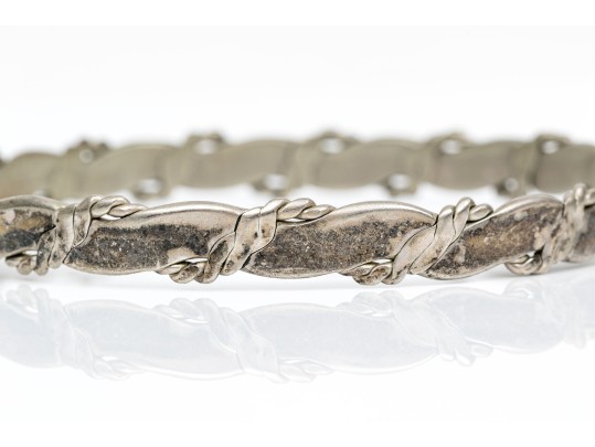 Sterling Silver Lot Of Eight Assorted Slip On Bangle Bracelets, Assorted Styles