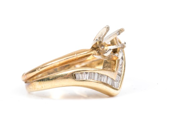 14k Yellow Gold Baguette Diamond 