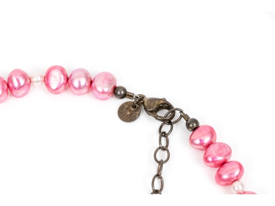 Lot Of Assorted Sterling Silver, Pink CZ And Pink Cultured Freshwater Pearl Jewelry Pieces