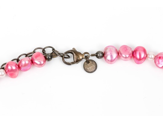 Lot Of Assorted Sterling Silver, Pink CZ And Pink Cultured Freshwater Pearl Jewelry Pieces