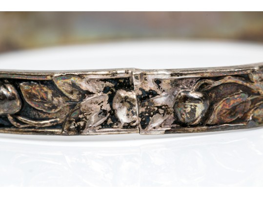 Sterling Silver Lot Of Six Assorted Slip On Bangle Bracelets, Assorted Styles