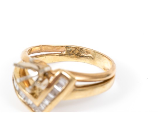 14k Yellow Gold Baguette Diamond 
