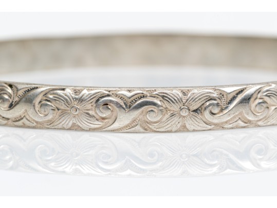 Sterling Silver Lot Of Eight Assorted Slip On Bangle Bracelets, Assorted Styles