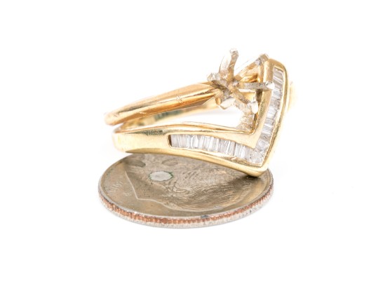 14k Yellow Gold Baguette Diamond 