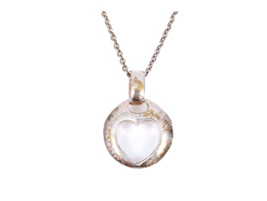 Tiffany & Co. Sterling Silver Pretty Cutout Heart Pendant, With Chain
