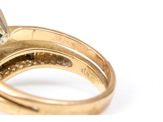 14k Yellow Gold Baguette Diamond 