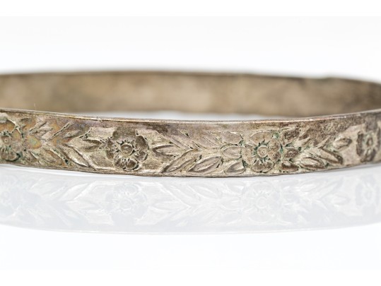 Sterling Silver Lot Of Eight Assorted Slip On Bangle Bracelets, Assorted Styles