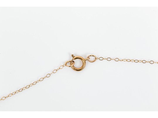 14k Yellow Gold Pretty Pair Of Cultured White Freshwater Pearl Tin Cup Style Necklaces
