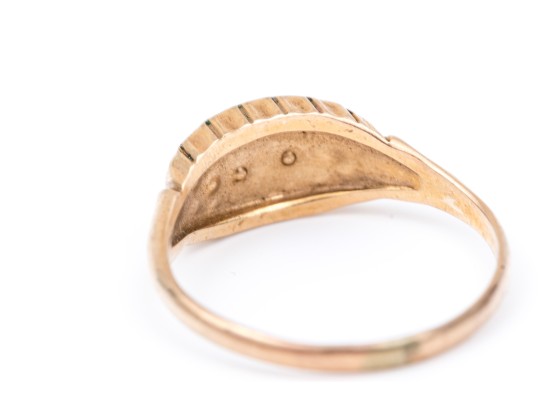 14k Gold Vintage Glass And Seed Pearl Ring, As-is Condition, Size 10