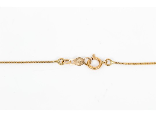14k Yellow Gold Elegant Black Cultured Freshwater Pearl Tin Cup Style Necklace