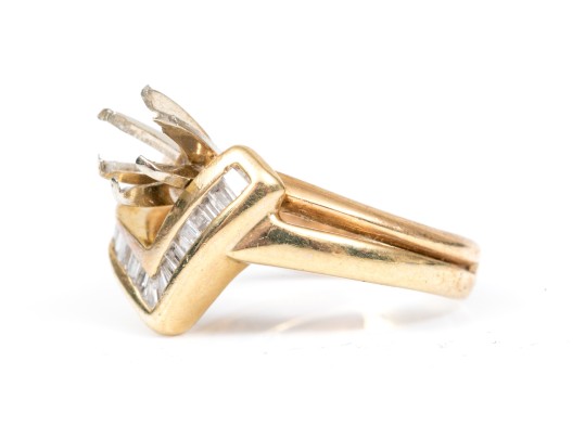 14k Yellow Gold Baguette Diamond 