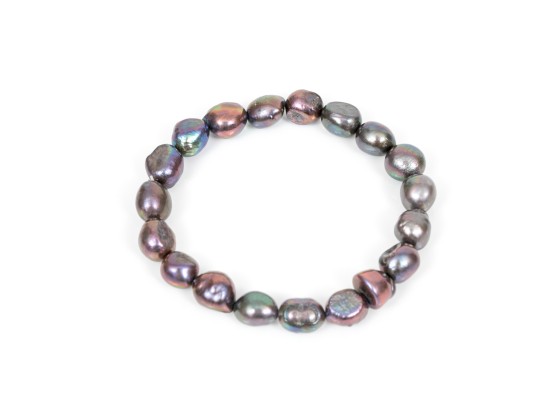 Striking Lot Of Two Cultured Black Freshwater Pearl Necklaces, And Bracelet