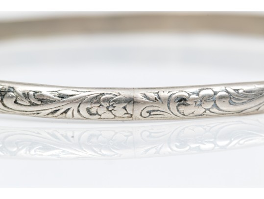 Sterling Silver Lot Of Six Assorted Slip On Bangle Bracelets, Assorted Styles
