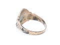 14k Gold Antique Scroll Edged Signet Ring, Monogrammed, Size 6.25