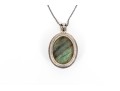 Sterling Silver Cable Chain Necklace With A Beautiful Labradorite Pendant