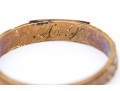 14k Gold Wonderful Antique Acanthus Leaf Edged Monogrammed Band Ring, Size 11.5