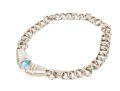Sterling Silver Stunning Heavy Blue Topaz Centered Open Link Necklace