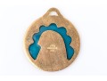 Elegant 18K French Medallion And Enamel Pendant