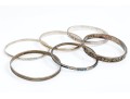 Sterling Silver Lot Of Six Assorted Slip On Bangle Bracelets, Assorted Styles