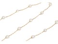 14k Yellow Gold Pretty Cultured White Freshwater Pearl Tin Cup Style Necklace