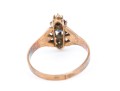 14k Gold Lovely Antique Seed Pearl And Blue Glass Ring, Size 6.5