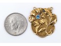 14k Yellow Gold Lovely Vintage Art Nouveau Style Floral Necklace Center, Without Chain