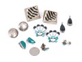 Lot Of Six Assorted Sterling Silver Southwestern Earrings And One Pair Of Jackets