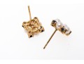 14k Yellow Gold Striking Cultured Pearl Blue Sapphire And Diamond Cluster Earrings