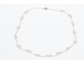 14k Yellow Gold Pretty Pair Of Cultured White Freshwater Pearl Tin Cup Style Necklaces