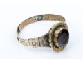 14k Gold And Gold Filled Antique Chased Foil Backed Garnet Ring, Size 8