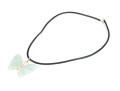 Sterling Silver Bold Striking Green Chalcedony Carved Butterfly And Leather Cord Necklace